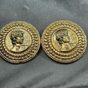 Set of 2 Vintage Roma Caesar Shoe‎ clips Metal Roman Gold Pat. Pending